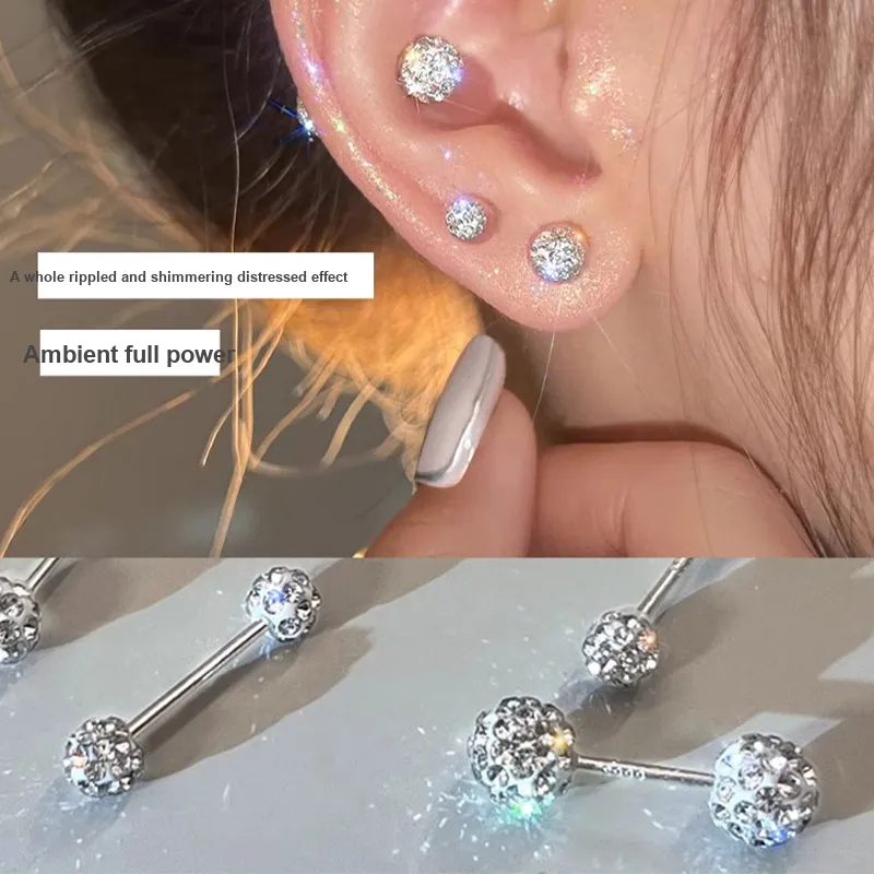 Rhymes S999 Fine Silver Stud Earrings Women's-2
