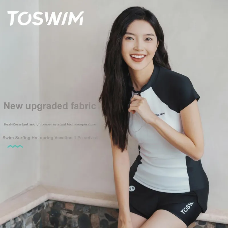 TOSWIM Swim Set Goddess 10 Piece Set Women's Primordial Black White-3