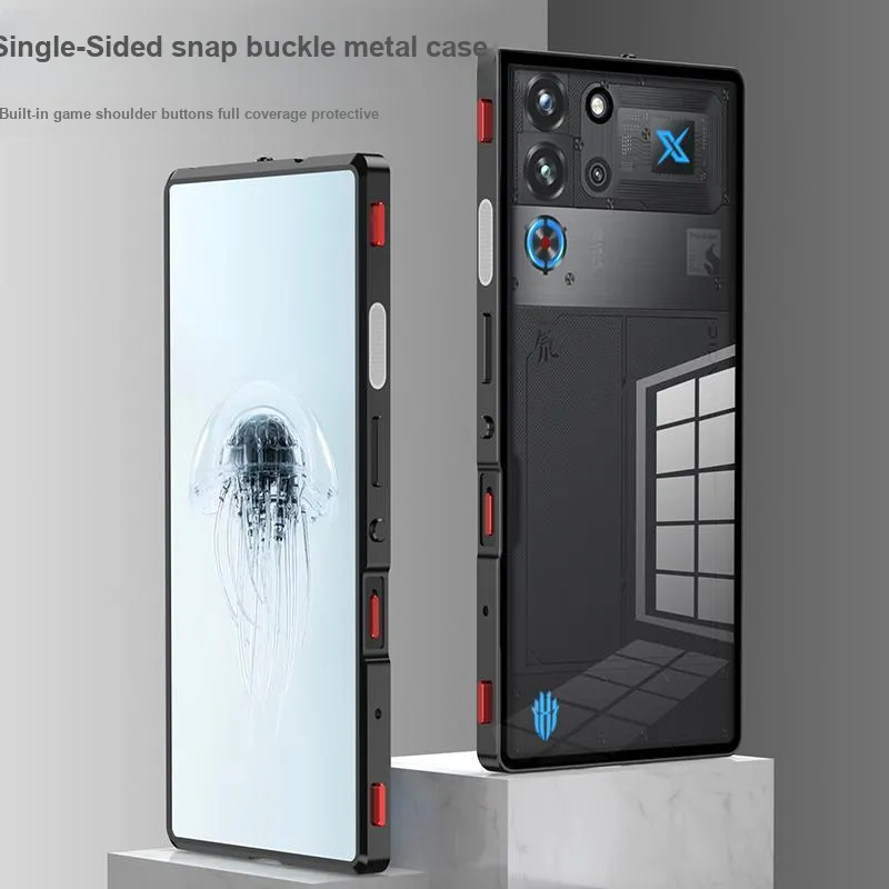 Record Star Glass Material Protective Cover Metal Frame Phone Cases Compatibility With REDMAGIC 10 Pro Business Formal-1