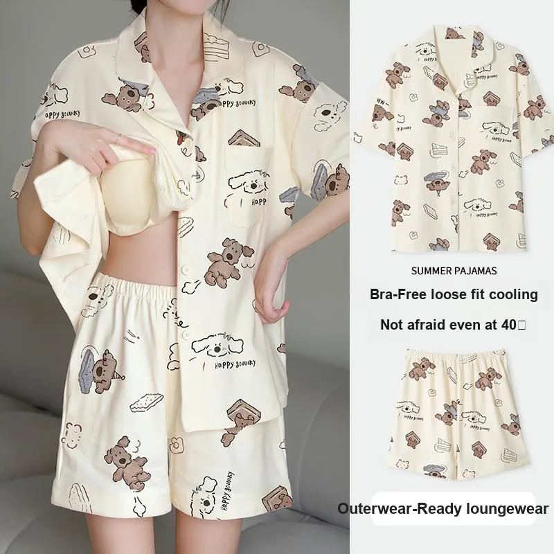 Lan Miao Pajama Set Women's QY Imitation Cotton Women's 24312-1