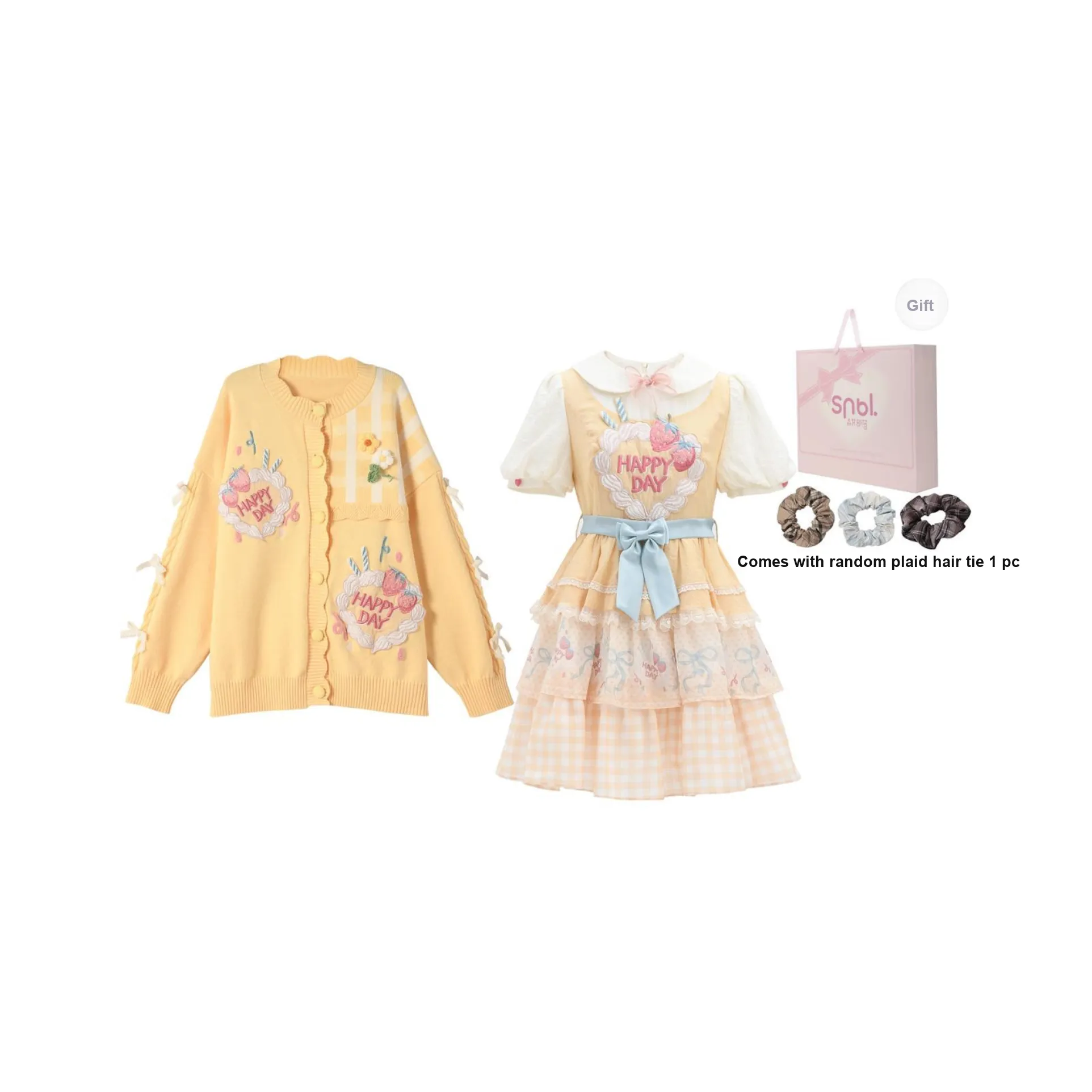 SNBL Комплект с юбкой Клубничный Cheeses Женские Желтый