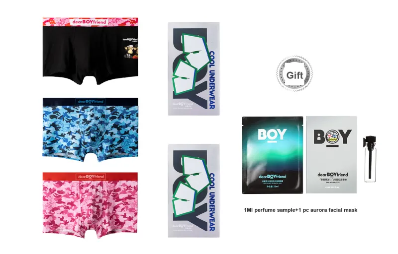 DearBoyFriend Boxer Shorts Men's 3 Pack Camouflage-0