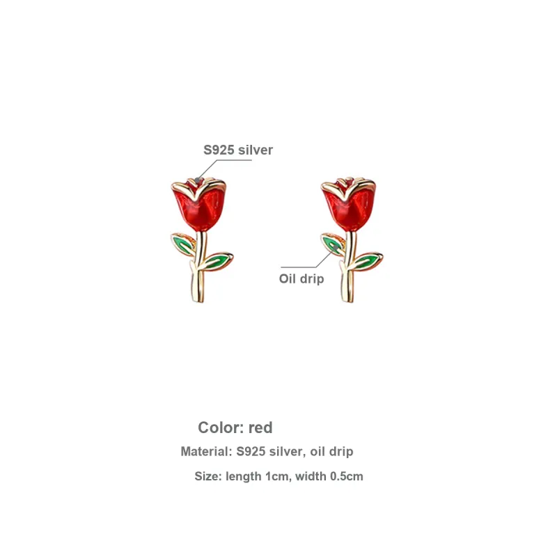 Yiru S925 Silver Stud Earrings Women's-2