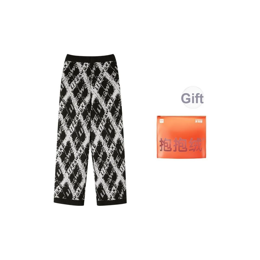 HLA Черный Серый Клетка 8040 Унисекс Пижамные Штаны