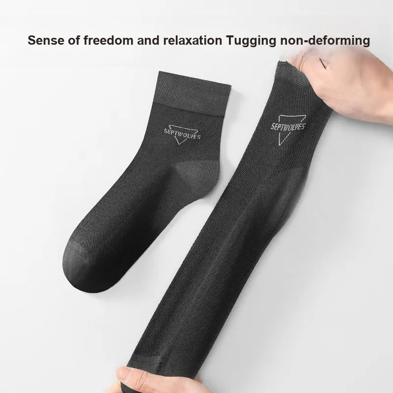 SEPTWOLVES Mid Calf Socks Men's Box 5 Pack Mixed Color-3