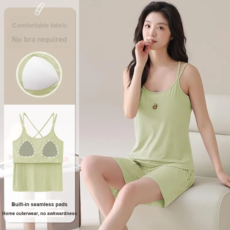 XIAFENYAN Pajama Set Women's Fruit Green-1