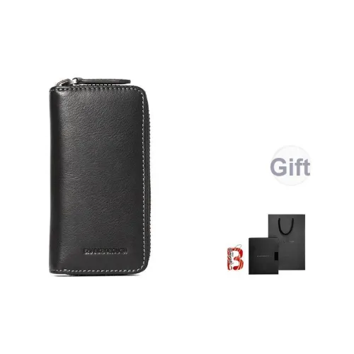 Sharkborough Растительное дубление Лицевая коровья кожа Key Pouch Брелок для ключей Car Мужской Черный