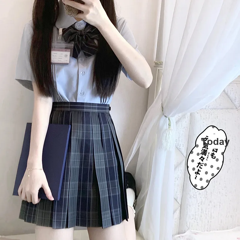 Tokyo Season Casual Short Skirts Women's Carbon Fiber Estate Plaid Skirt-28
