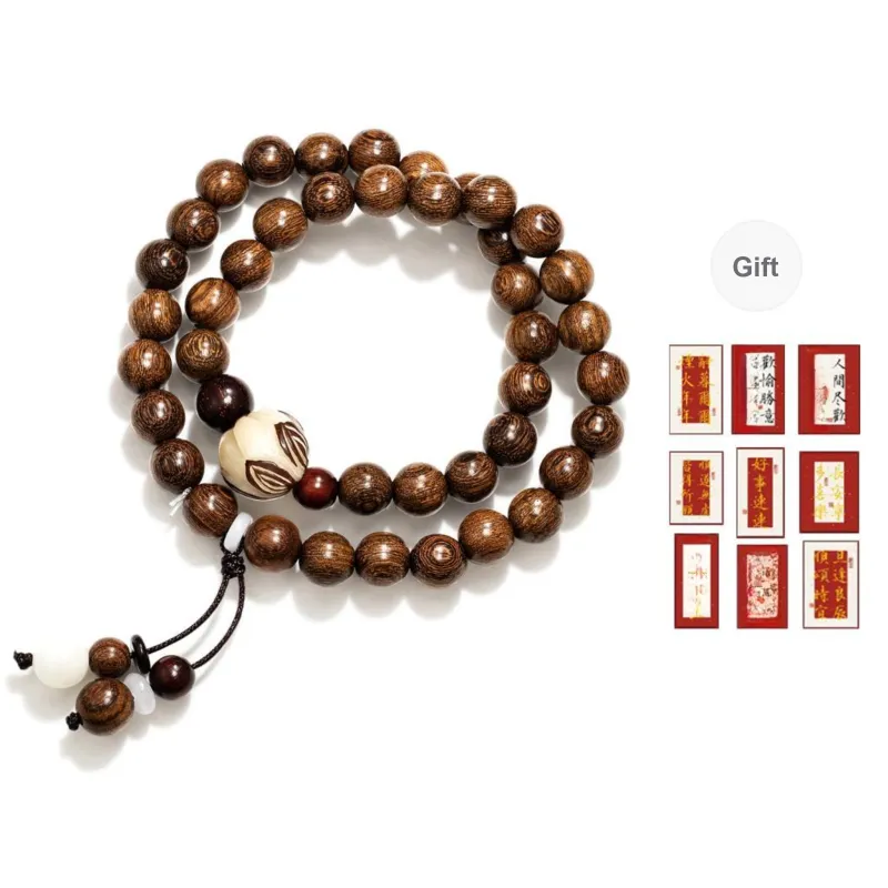 JINGCHENGGOU Green Sandalwood Wooden Bracelets Unisex-3
