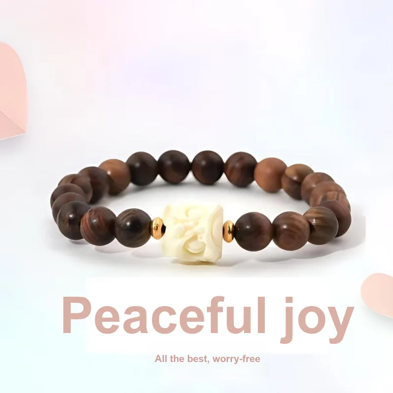 YUSHENGQING Golden Sandalwood Wooden Bracelets Unisex-2
