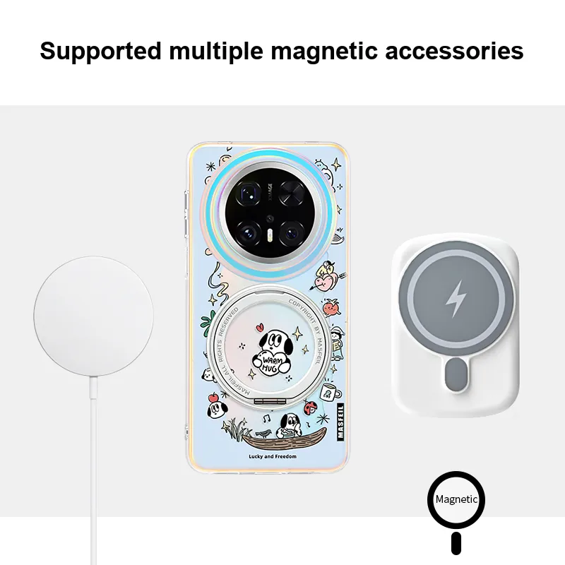 Marsfield Acrylic Material 360 Rotating Magnetic Stand Case Phone Cases Compatibility With Huawei Mate 70/60 Pro-3
