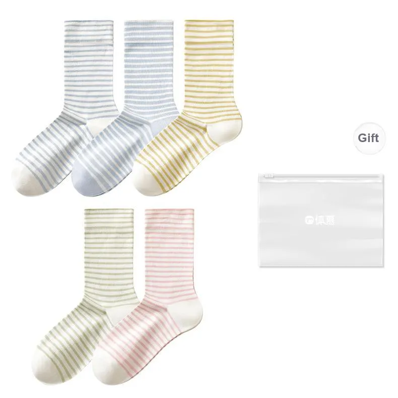 Temooues Knee-High Socks Women's Shopping Bag Combo Set-22