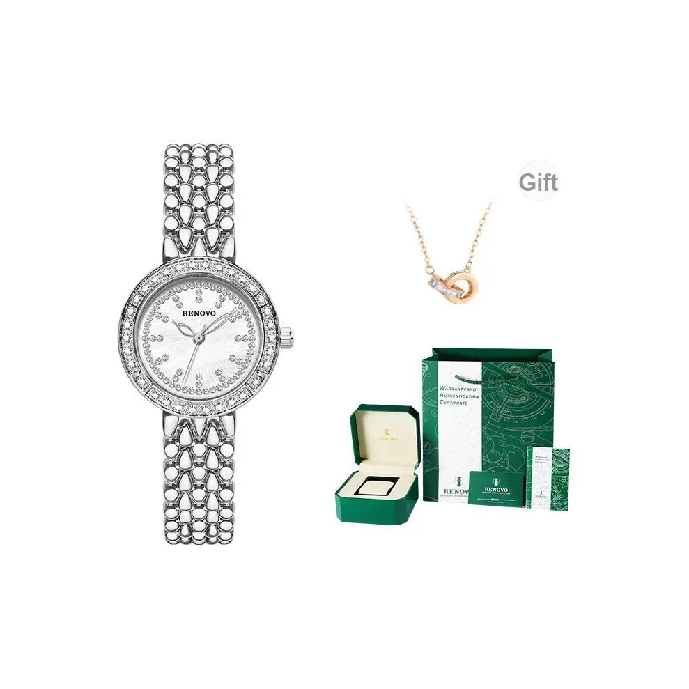 RENOVO Кварцевый механизм Женские часы 28 мм Жемчужная раковина Цвет