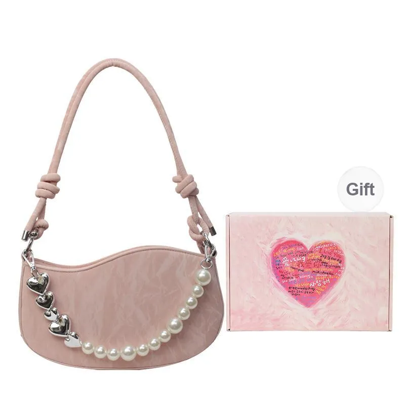 DCLOUD PU Crossbody Bag Shoulder Bag Medium Size Women's White Box/Pink Box-24