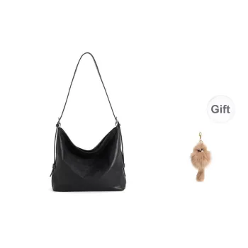 COCOEVA Top Grain Cow Leather Shoulder Bag Crossbody Bag Medium Size Women's Black/Coffee