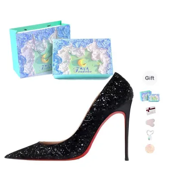 Feo Dvke Slim Heel High Heels Women's Black Gift Box Set