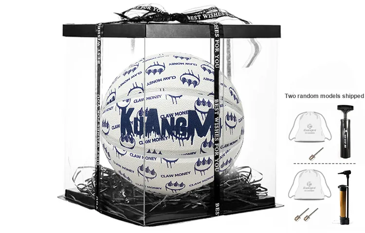 Kuangmi x Claw Money PU Basketball Blue White Size 7 Training Unisex-5