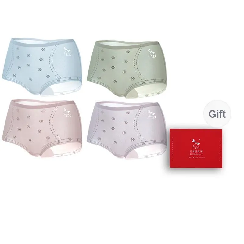 RED DRAGONFLY Ice Silk Panties Women's 4 Pack Gift Box Set-6