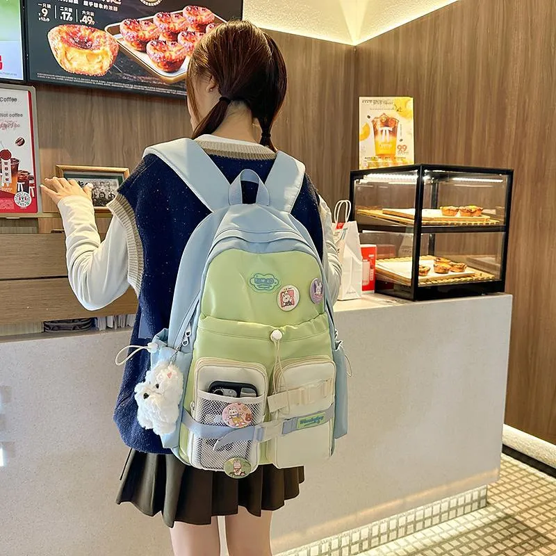OUZIHUANG Nylon Backpack Women's Multicolor-12