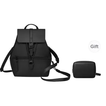 Gaston Luga Fabric Shoulder Bag, Crossbody Bag, Backpack Small Size Unisex Elegant Black/Light Taupe