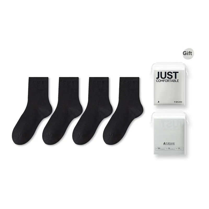 FIRS Mid Calf Socks Men's Shopping Bag 4 Pack-7