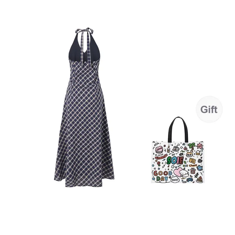 SOIE Slip Dress Set Women's Blue-7