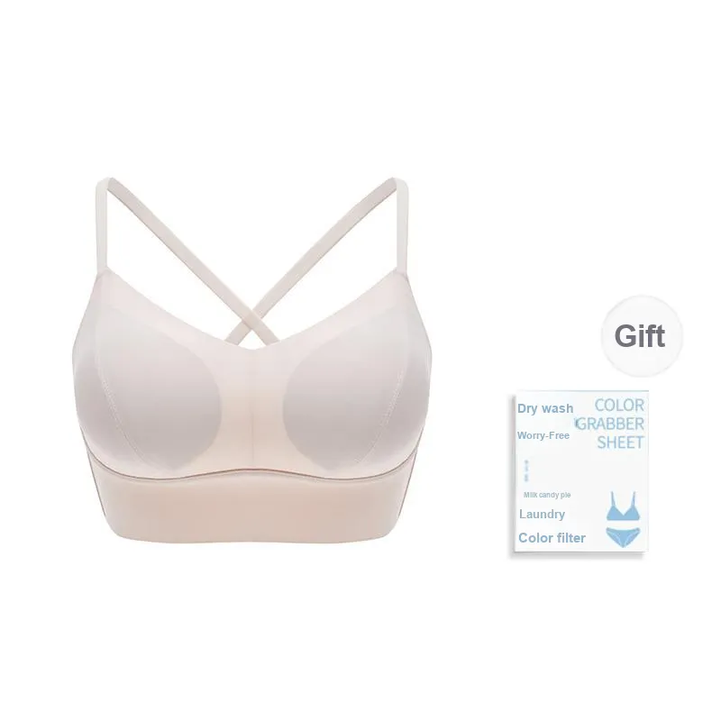 Toffee Pie Comfortable Seamless Back Smoothing Outerwear-Ready Wireless Triangle Cup Minimizing Underwear Women's-8