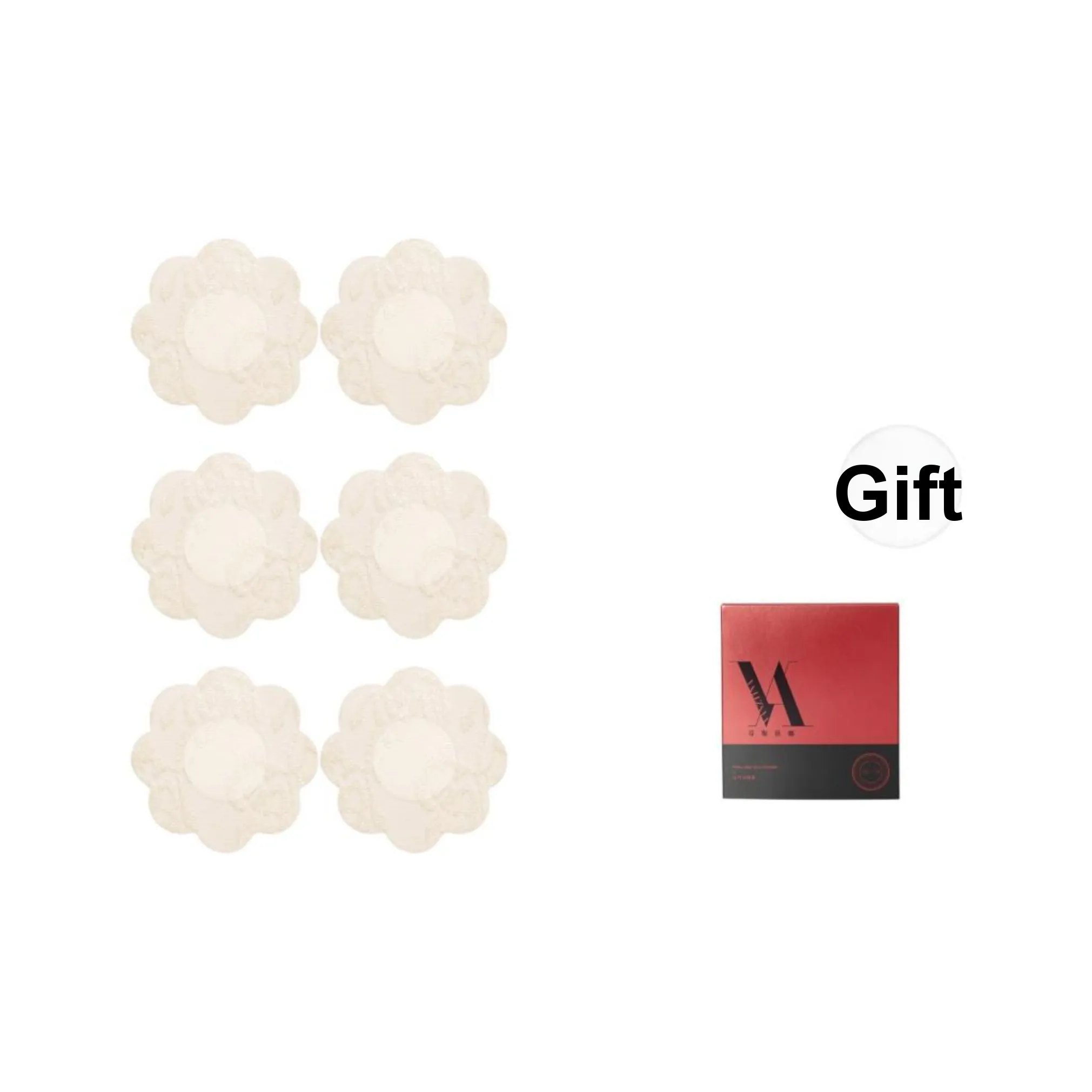 VNA Nipple Cover Anti Flash Anti Indent Women's 3 Pairs Skin