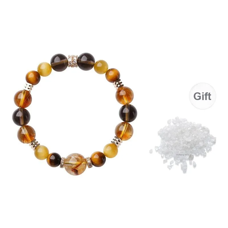 CHOW KING SANG Tiger's Eye Stone Bracelets Unisex-5