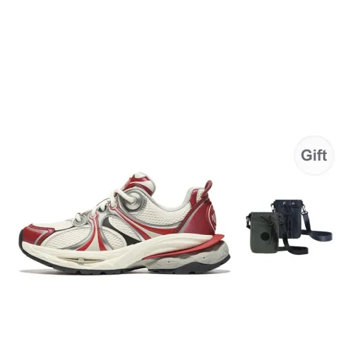 Palladium Slip Resistant, Abrasion Resistant, Rebound Resistant Low Top Running Shoes Men's White Red