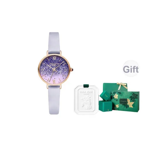 Lola Rose Women's Watch Кварцевый механизм Корова кожа Ремешок Фиолетовый Циферблат Женские часы