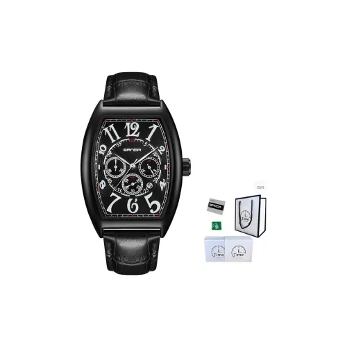 Sanda Кварцевый механизм Часы Мужские Черный циферблат