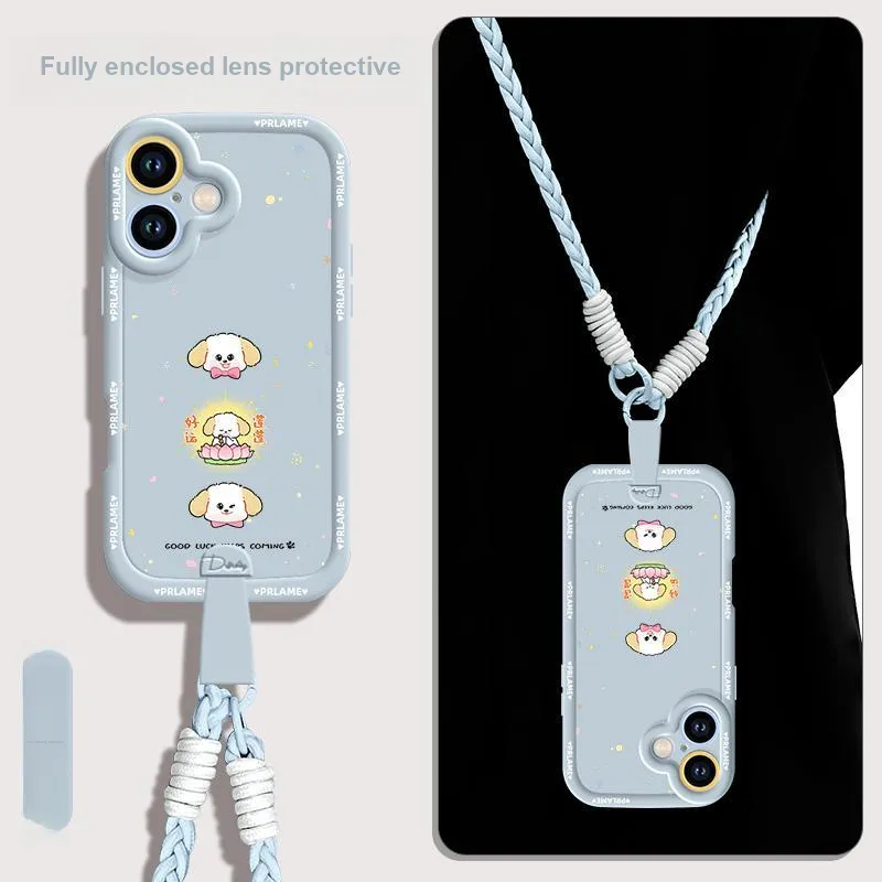 Sen Dog Silicone Material With Lanyard Backpack Style Phone Cases Compatible With Apple 16 Pro Max/Pro/Plus/15/14/13-37
