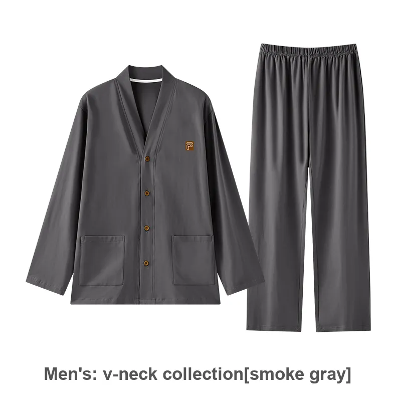 ZAO FU NIAO Pajama Set Men's Smoke Gray-1