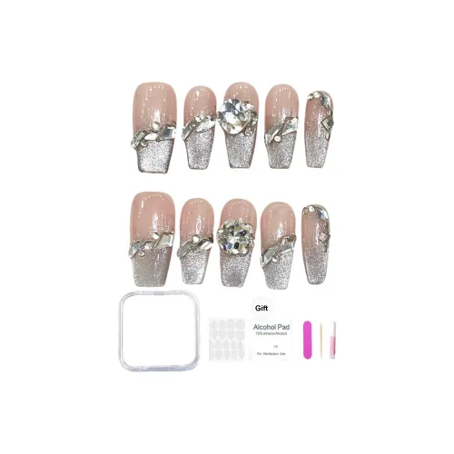 XIAMEIYU Сверкающий страз Кошачий глаз Сверкающий страз Ручной инструмент для ногтей False Nail Трапециевидный Длинный 32 мм