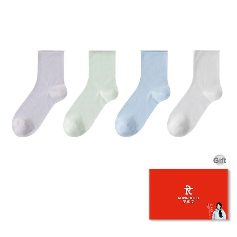 ROBINHOOD Mid Calf Socks Women's Box 4 Pack-4