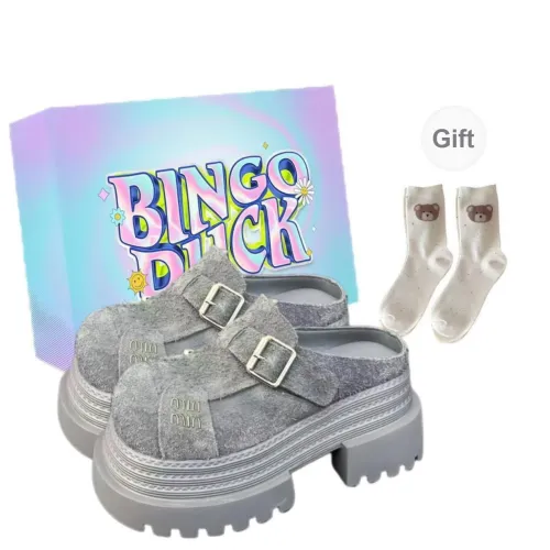 BINGO DUCK Rubber Sole Abrasion Resistant Closed Toe Slippers Women's