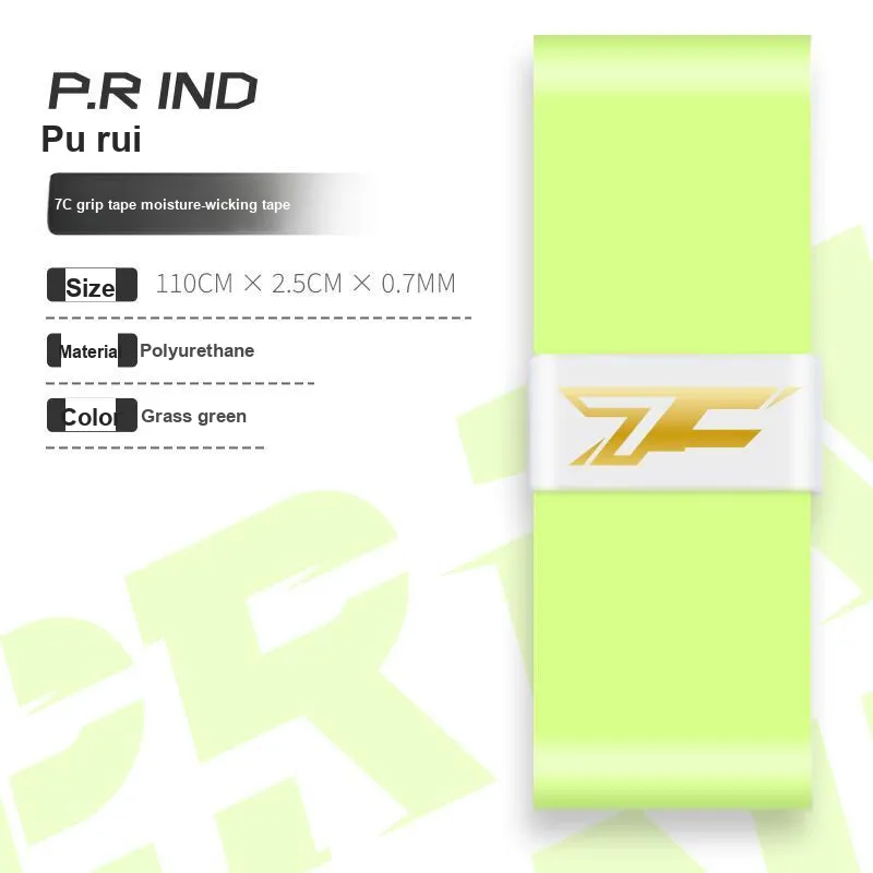 P.R IND Badminton Racket Grip Tape Grass Green Polyurethane Thin 12 Motoir-1