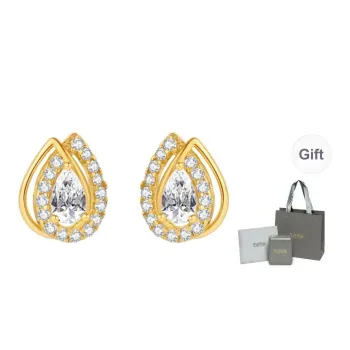 YPYN 925 Sterling Silver Stud Earrings Women's Gold
