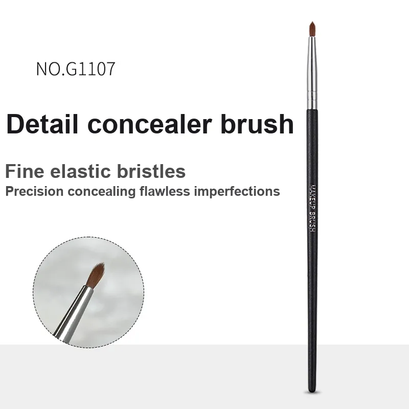 GECOMO T22 Detail Concealer Brush+Oil Absorbing Paper Combo, Built in Mirror Powder Puff, Makeup Tool-1