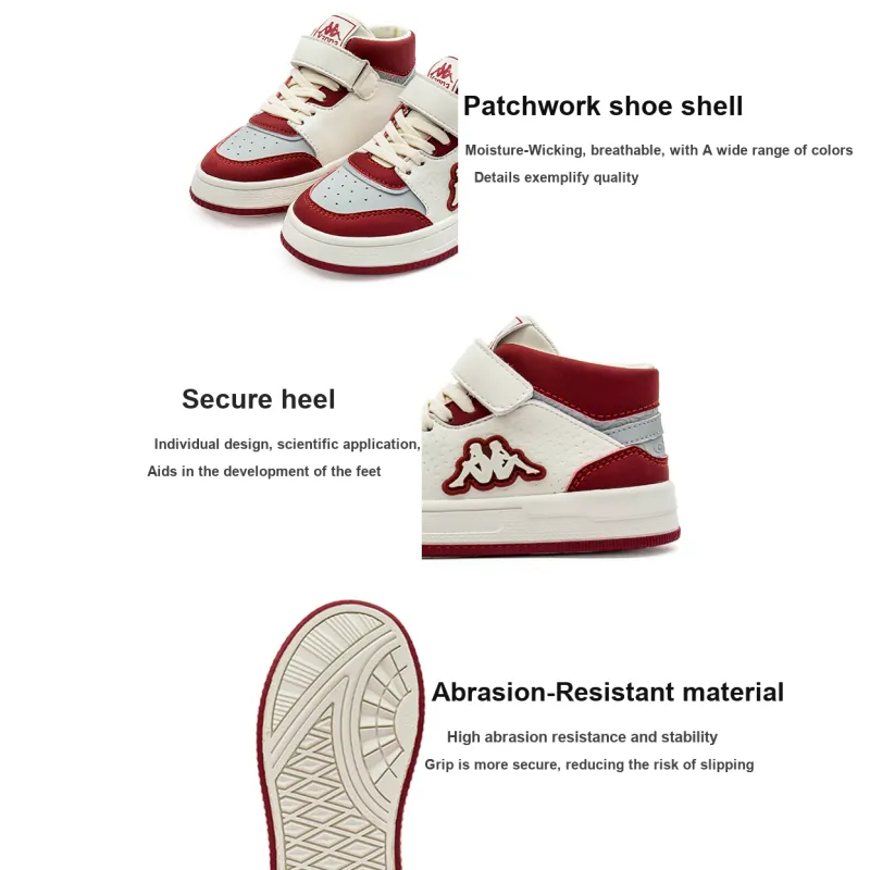KAPPA KIDS High Top Skateboard Shoes Light Beige Red Kids'-1