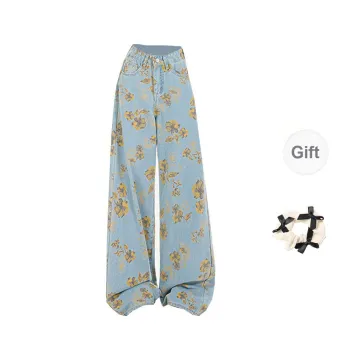 CPAURA Jeans Women's Blue+Bowknot Hair Tie Bow Tie Comes With