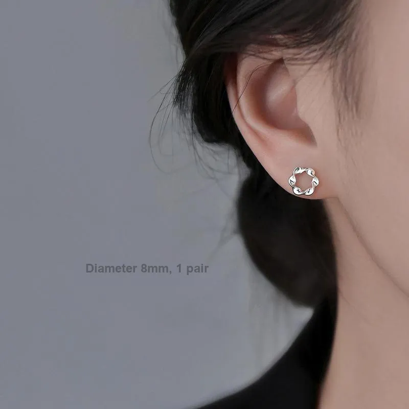 Fan Xing As Season S999 Fine Silver Stud Earrings Women's-2