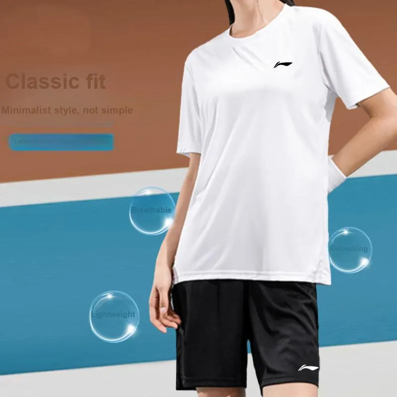 LiNing Casual Sportswear Unisex White Set White Top+Black Pants-3