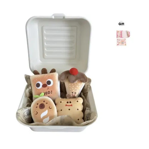 BUDUO DELICIOUS И вкусный Обед Десерт Обед Коробка Куклы Плюшевый Брелок 7 см Высота