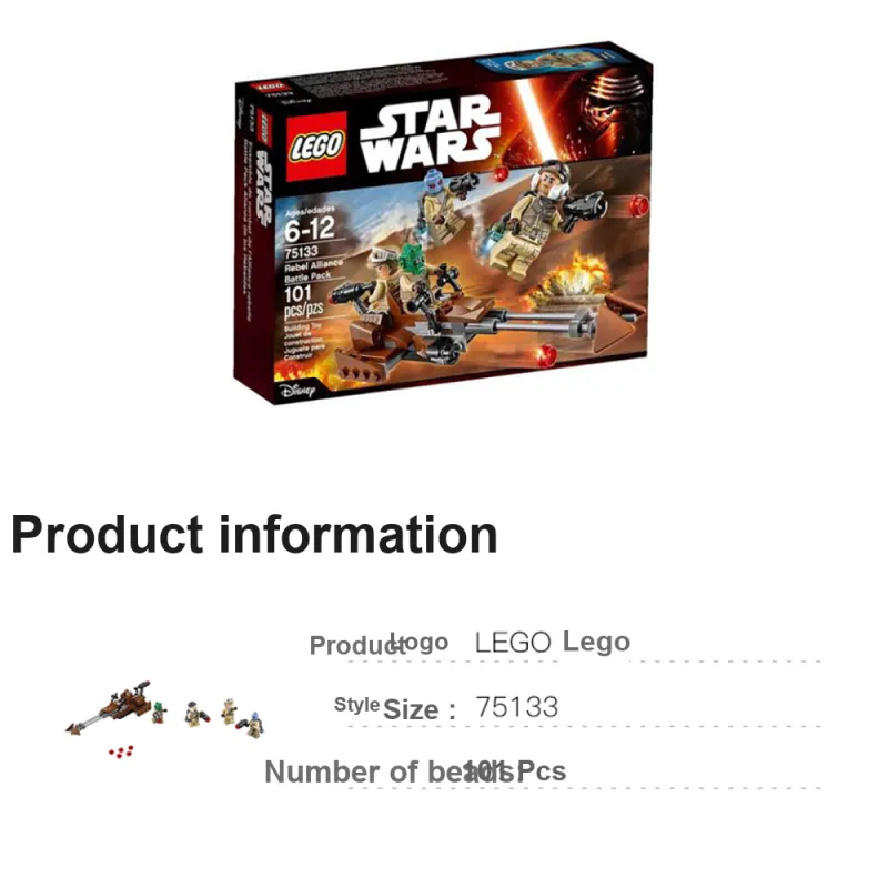 LEGO Star Wars Characters Star Wars The Force Awakens Rebel Battle Set Assembly Building Blocks 101 Pcs/pzs 75133-3