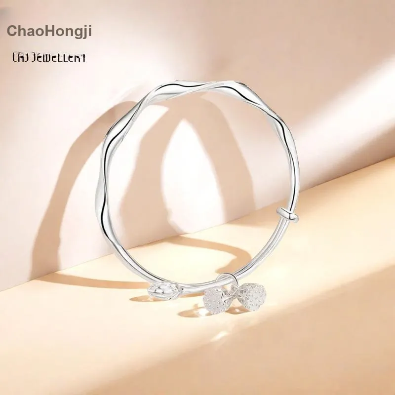 CHAOHONGJI 999 Fine Silver Bangles Women's-2