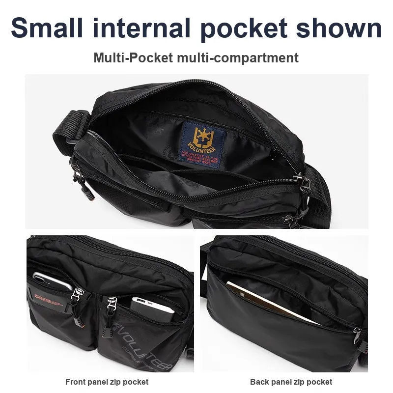Volunteer Oxford Casual Fashion Shoulder Bag, Crossbody Bag Small Size Unisex Black/Gray/Blue/Green-12