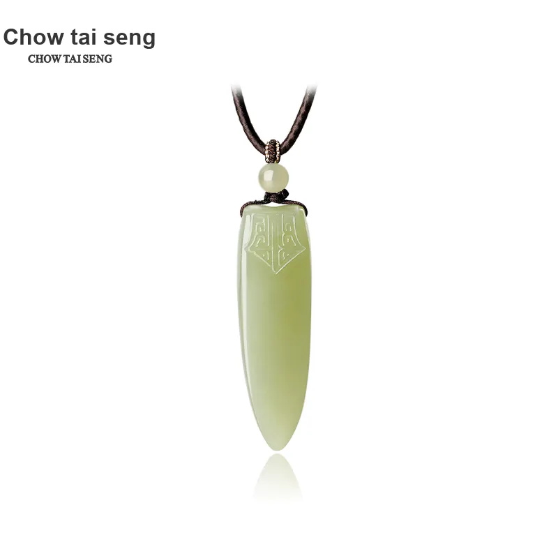 CHOW TAI SENG Hetian Jade Pendants Green Jade Unisex-3
