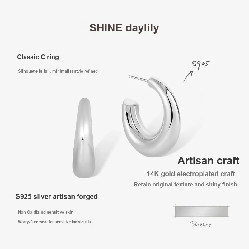 SHINE Metal Girl Collection S925 Silver Earrings Women's-12